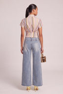 Striped Smocked Back Shirt