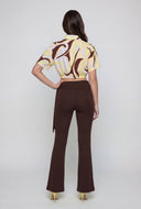 Printed Crepe Drawstring Hem Blouse
