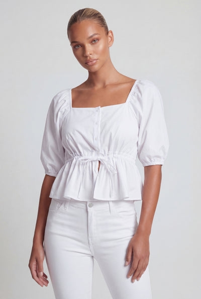 Puff Sleeve Crop Peplum Top