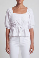 Puff Sleeve Crop Peplum Top