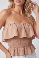 Smocked Ruffle Tube Top