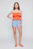 Smocked Ruffle Tube Top