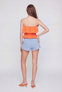 Smocked Ruffle Tube Top