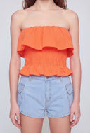 Smocked Ruffle Tube Top