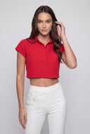 Crepe Knit Crop Shirt