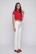 Crepe Knit Crop Shirt