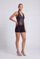 Alayah Vegan Leather Halter Top