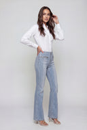 Slit Back Button Front Shirt