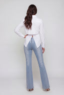 Slit Back Button Front Shirt