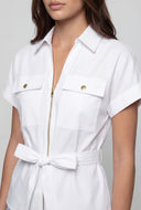 Poplin  Flap Pocket Tie Waist Shirt