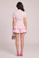 Plaid Seersucker Button Front Pleated Shirt