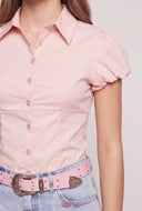 Puff Sleeve Poplin Shirt