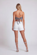 Glam Graphic Tie Back Crop Top