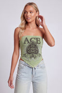 Glam Graphic Tie Back Crop Top