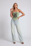 Glam Graphic Tie Back Crop Top