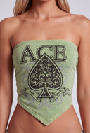 Glam Graphic Tie Back Crop Top