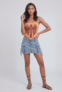 Glam Graphic Tie Back Crop Top