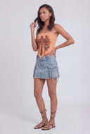 Glam Graphic Tie Back Crop Top