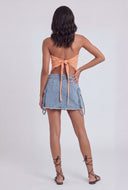 Glam Graphic Tie Back Crop Top