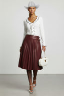 Ruffle Cropped Tie Front Blouse