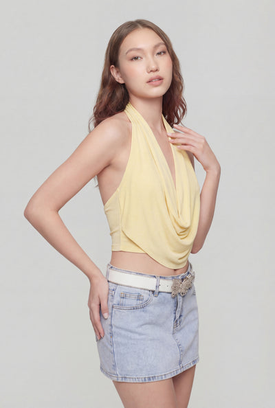 Morgan Cowl Neck Halter Top