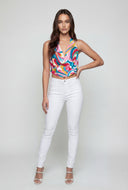 Psychedelic Swirl Crop Halter Top