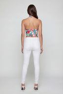 Psychedelic Swirl Crop Halter Top