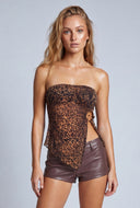 Leopard Print Asymmetrical Top
