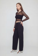 Goldie Long Sleeve Fishnet Crop Top