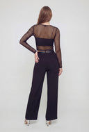Goldie Long Sleeve Fishnet Crop Top