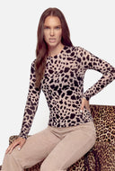 Velvet Burnout Animal Print Blouse