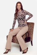 Velvet Burnout Animal Print Blouse