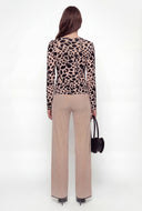 Velvet Burnout Animal Print Blouse
