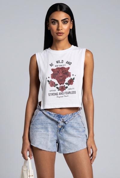 Crop Graphic Muscle Tee