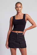 Square Neck Crop Tank Top