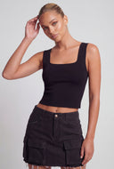 Square Neck Crop Tank Top