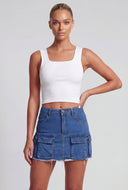 Square Neck Crop Tank Top