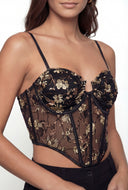 Floral Lace O Ring Corset Top