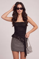 Lace Asymmetrical Tube Top