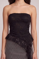 Lace Asymmetrical Tube Top