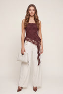Lace Asymmetrical Tube Top
