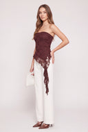 Lace Asymmetrical Tube Top