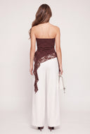 Lace Asymmetrical Tube Top