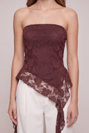 Lace Asymmetrical Tube Top