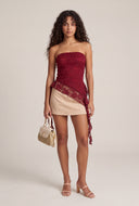 Lace Asymmetrical Tube Top