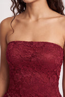Lace Asymmetrical Tube Top