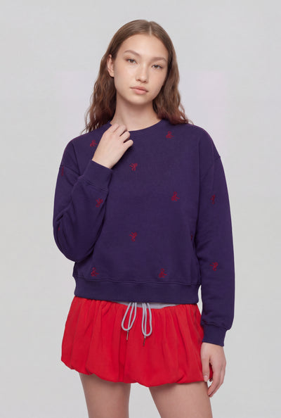 Bow Embroidered Sweatshirt
