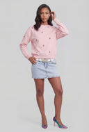 Bow Embroidered Sweatshirt