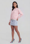 Bow Embroidered Sweatshirt