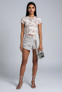 Leaf Print Short Sleeve T-Shirt